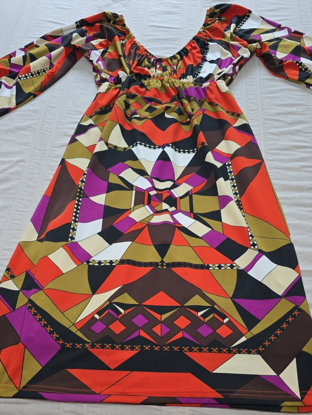 Joy Joy Geometric Mid-Mod Midi Dress Size XS - Picture 14 of 17